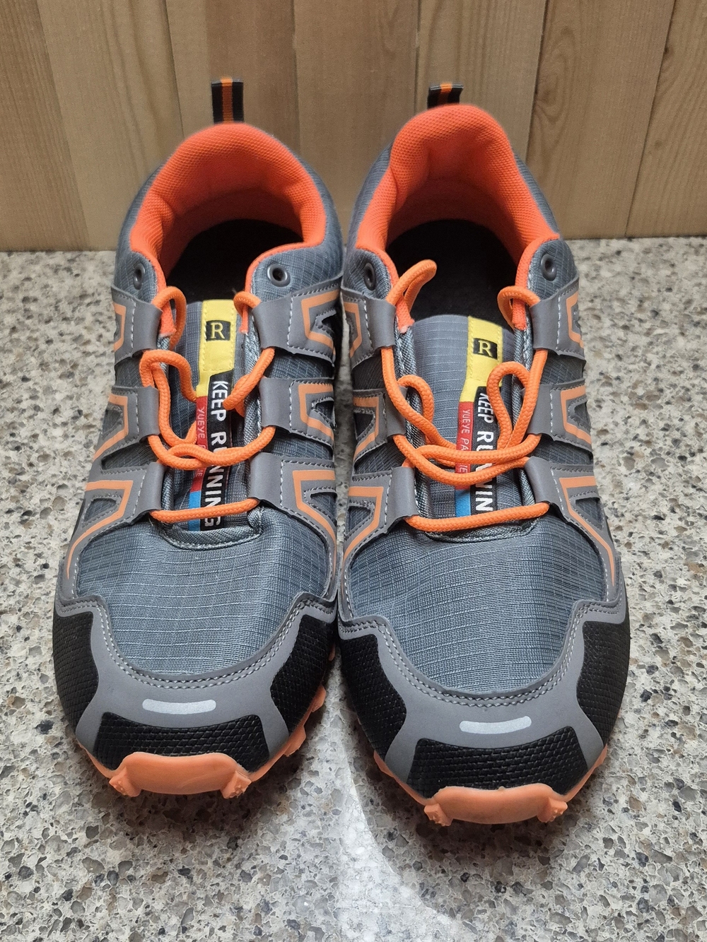 Yueye Paotong Speed 3 Trail Running Shoes Gray Orange Men's Size 43 / US 9.5-10